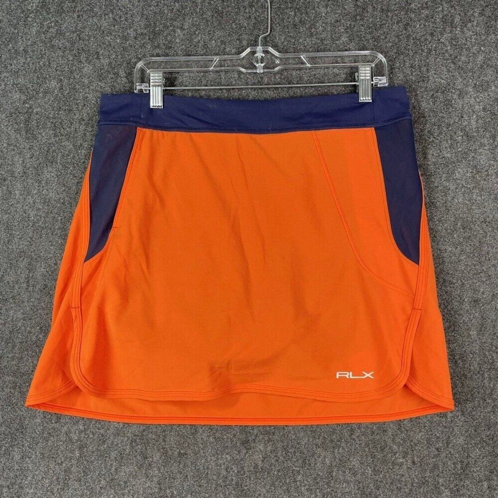 RLX Ralph Lauren Orange and Navy Athletic Skort